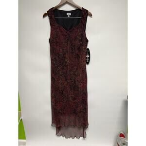 Vintage Midi Dress Womens 16W Deadstock Forest Fairy 90s Grunge Whimsy Sheer